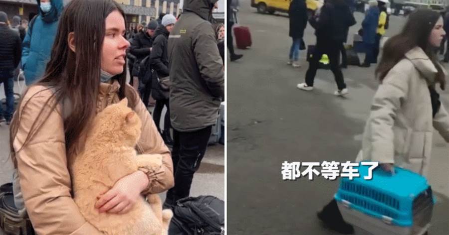 烏克蘭少女懷抱貓咪避難：「不管發生什麼，我都不會丟下你…」